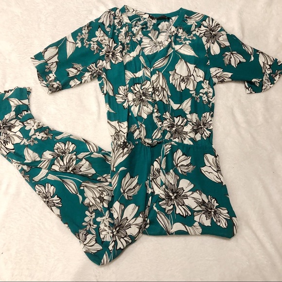 Zara Pants - Zara | Floral Jumpsuit Button Up XS